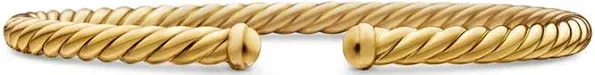 David Yurman Men's 18K Yellow Gold Pavé Diamond Cable Cuff Bracelet