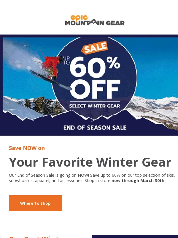 Epic Mountain Gear - Save NOW On Skis,Boards,Apparel,Accessories & More