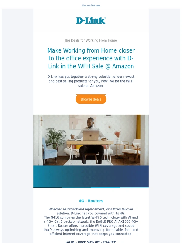 amazon.co.uk - Work From Home Sale - Amazon offers from D-Link
