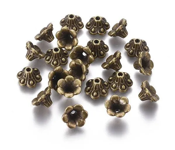 Tibetan Style Bell Filigree Bead Caps