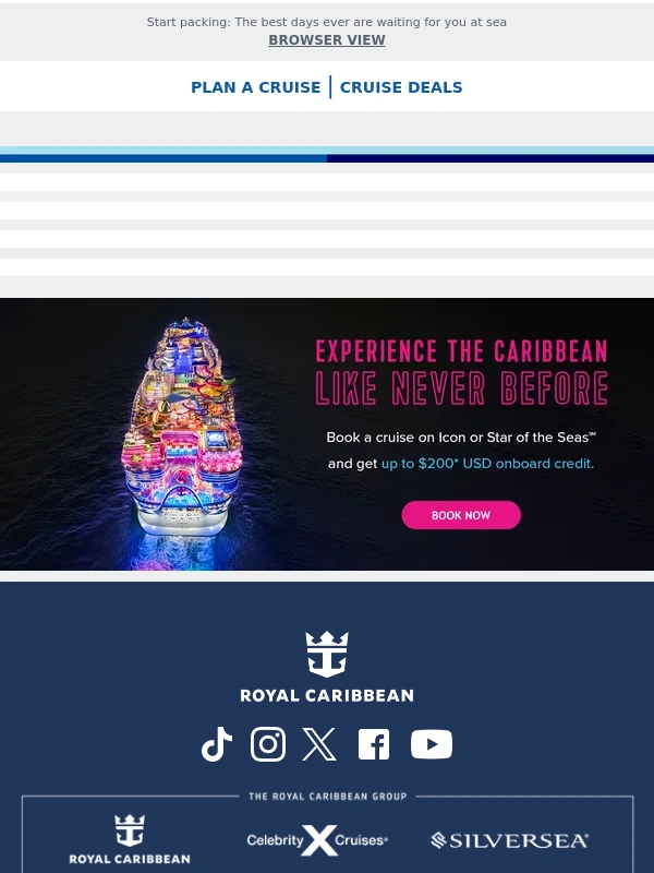 Royal Caribbean - Last Day: Save up to €800 on your next vacation