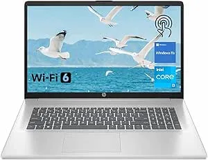 HP Premium 17.3" Touchscreen Laptop, 8-Cores Intel Core i3-N305, 32GB RAM, 128GB eMMC + 1TB SSD, Webcam, HDMI, Wi-Fi 6, Windows 11 S, Silver