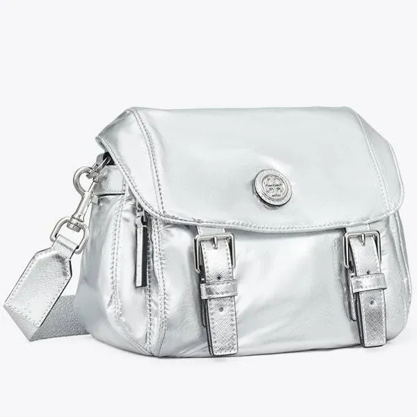 Tory Burch Small Virginia Metallic Messenger Bag
