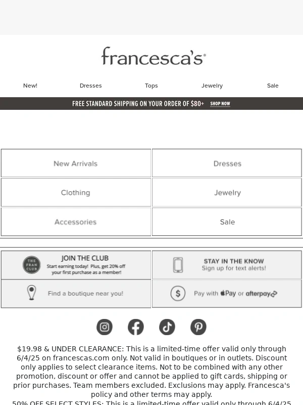 francesca's - Clearance $19.98 & UNDER! ??