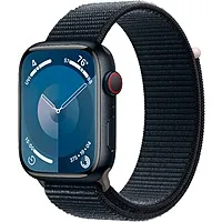 Apple - Cert Refurb Watch Series 9 (GPS + Cellular) 45mm Midnight Aluminum Case w Midnight Sport Loop - $250
