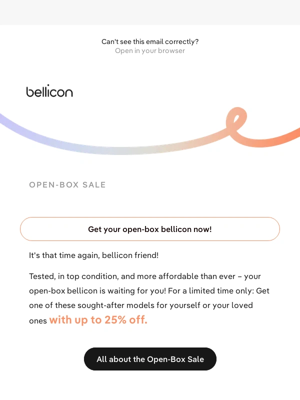 Bellicon - ? Open-Box Sale: bellicon with up to 25% discount