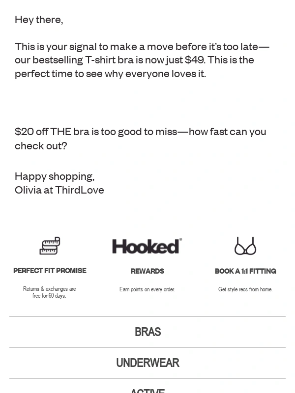 ThirdLove - Over $20 off our #1 T-shirt bra. DON’T WAIT!