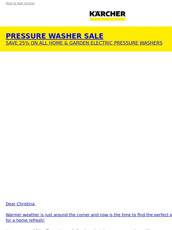 Karcher - Spring is on the Way! 25% Off Electric Pressure Washers