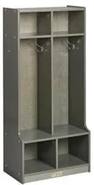 ECR4Kids 2-Section Coat Locker with Bench