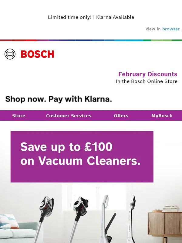 Bosch - Clean Like a Pro: Save up to £100 on Vacuum Cleaners