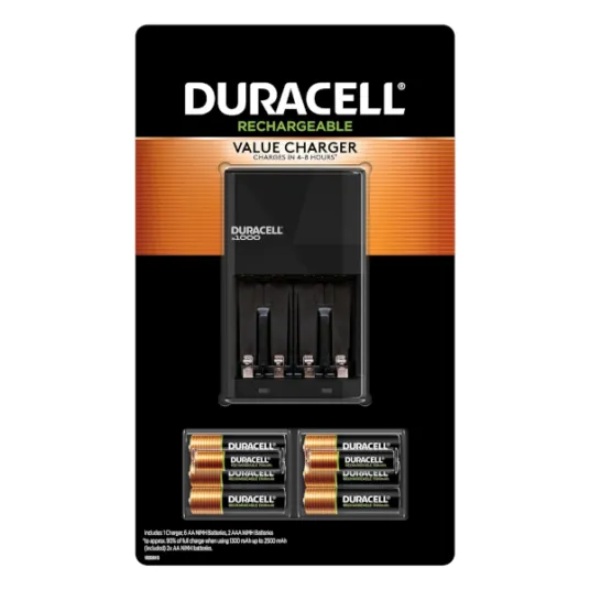 Duracell Ion Speed 1000 charger + 6 AA and 2 AAA precharged batteries