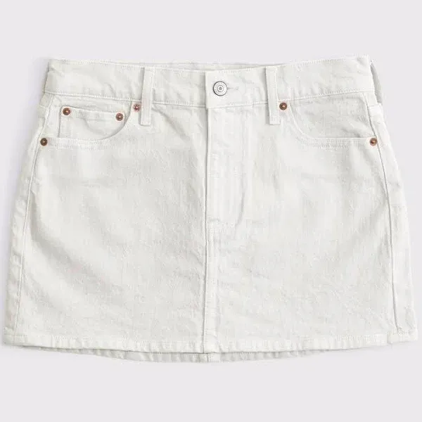 Abercrombie & Fitch Women's Mid Rise Denim Mini Skirt