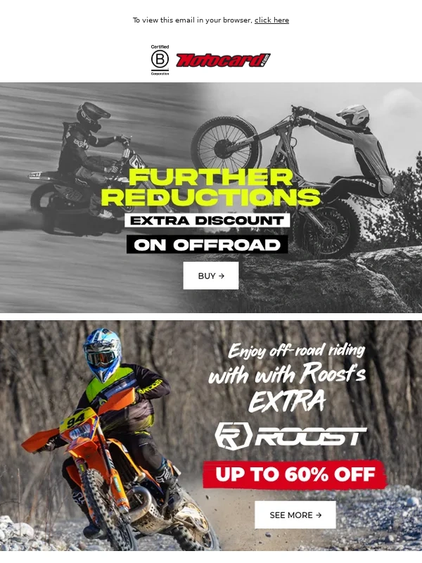 Motocard - Extra Offroad Sale! Up to -60% off at Roost ?️