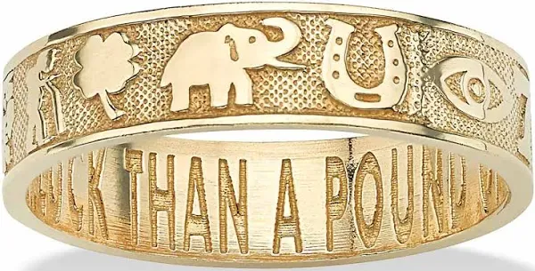 10K Yellow Gold Lucky Symbols Ring