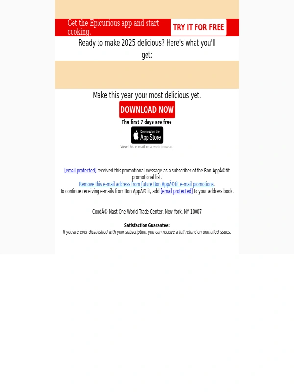 Epicurious - Make 2025 Delicious with the Epicurious App