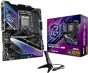 Price history for ASRock Phantom Gaming X870E Nova WiFi Socket AM5 AMD Ryzen X870 DDR5 DIMMs 8200 MHz 256 GB ATX Motherboard USB4