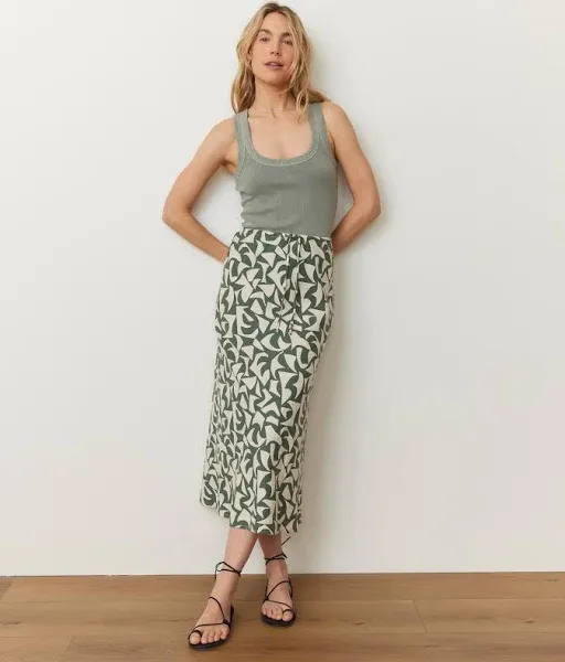 Marine Layer Women's Avery Hemp Midi Skirt