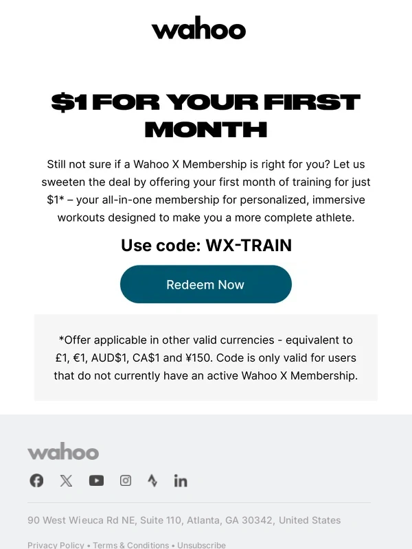 Wahoo Fitness - Exclusive offer for you inside!
