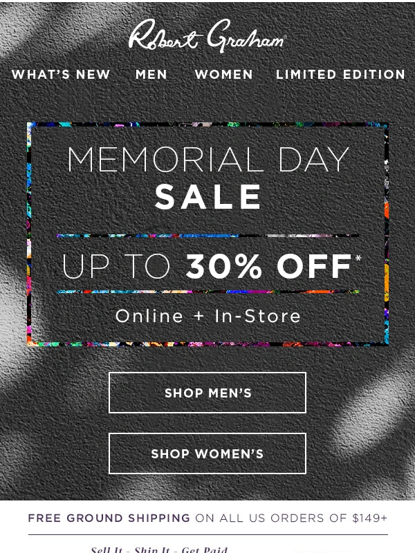 Robert Graham - Long weekends = made for shopping SALE!