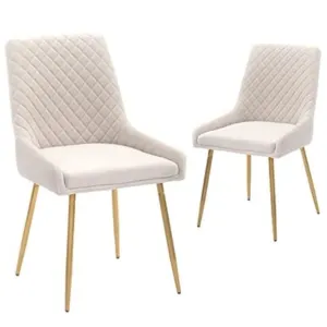 Set of 2 Mid-Century Velvet Upholstered Chairs