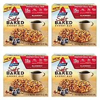 Atkins - Soft Baked Energy Bars, 15g Protein, 2g Sugar, 4 Packs (5 Bars Each), Blueberry