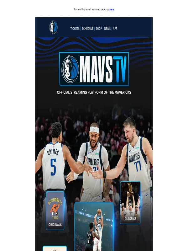 Dallas Mavericks - MAVSTV,The NEW Dallas Mavs Streaming Platform