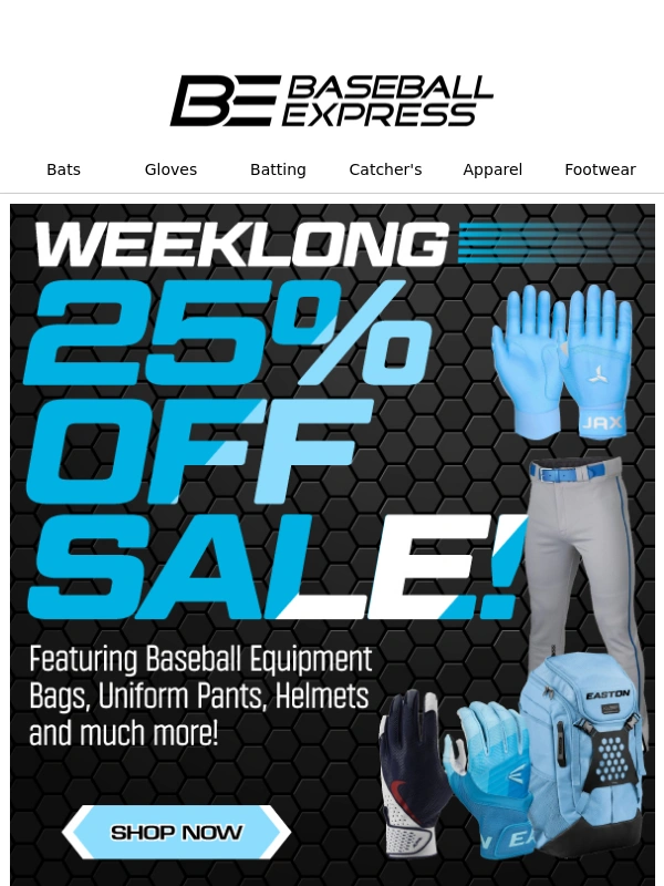 Baseball Express - Time's Running Out! ⌛ 25% Off Uniform & Equipment