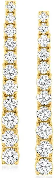 14kt Yellow Gold 2.1 ctw Diamond Graduated Linear Drop Earrings