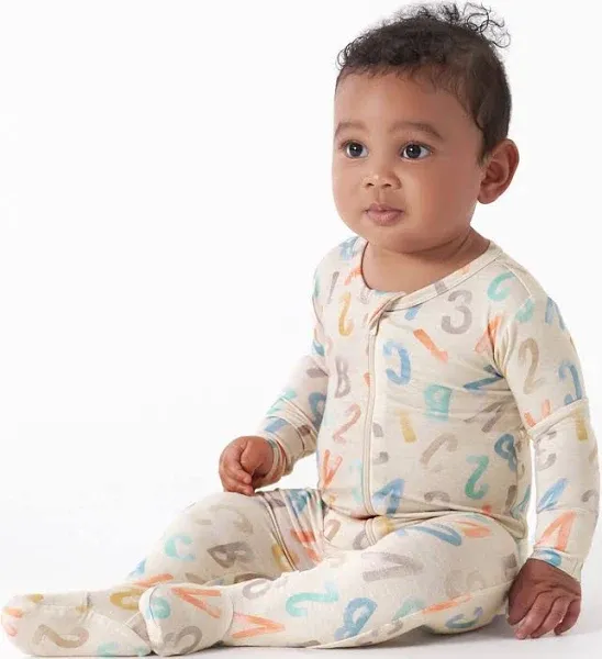 Gerber Toddler Alphabet Soup Buttery Soft Viscose Made from Eucalyptus Snug Fit Footed Pajamas