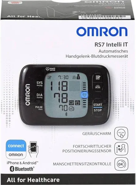 Omron RS7 Intelli IT fully automatic Wrist Blood Pressure Monitor