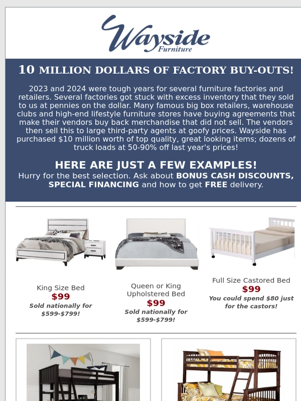 Wayside Furniture - SAVE BIG! ??