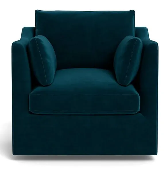 Caitlin Custom Slipcovered Swivel Chair by The Everygirl Performance