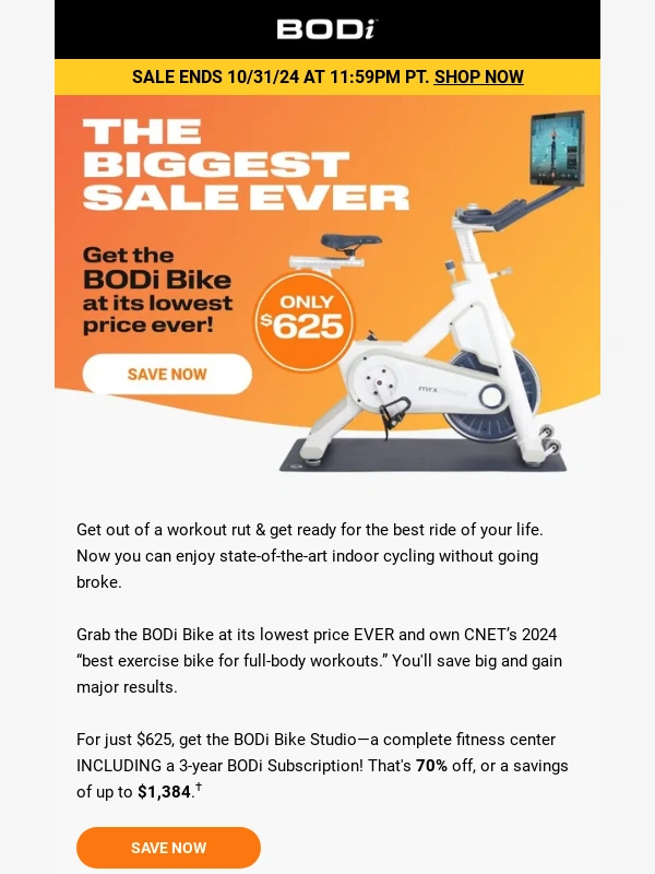Beachbody On Demand - Sale alert! Get the BODi Bike Studio now for only $625! ?