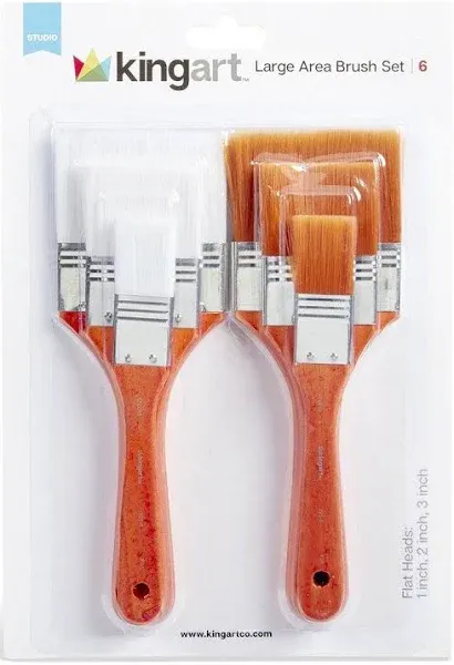 KingArt Studio Mixed Media Large Area Paint Brush Set