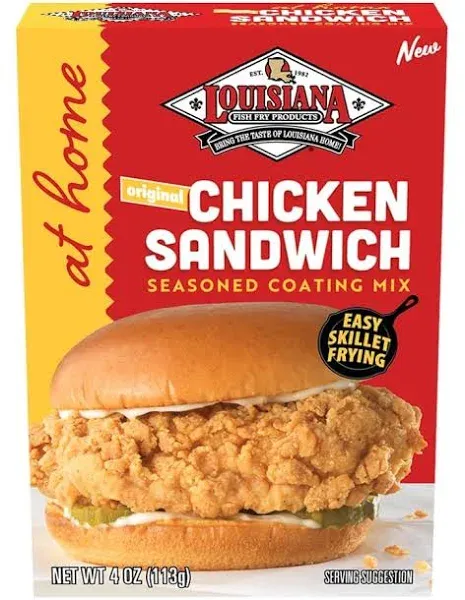 Louisiana Fish Fry Products Original Chicken Sandwich Seasoned Coating Mix