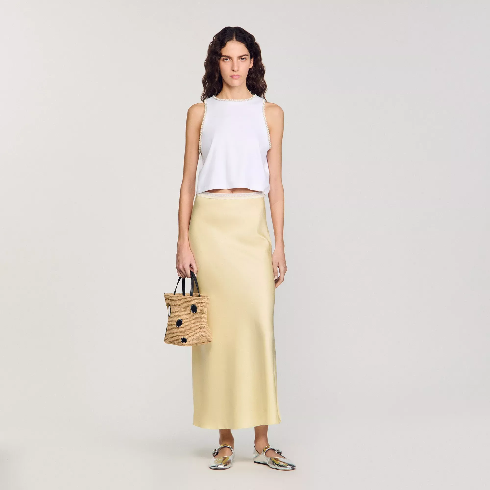 Sandro Beaded crop top - female - XS
