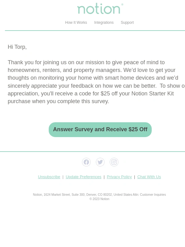 Notion - Give feedback and get $25 off your order