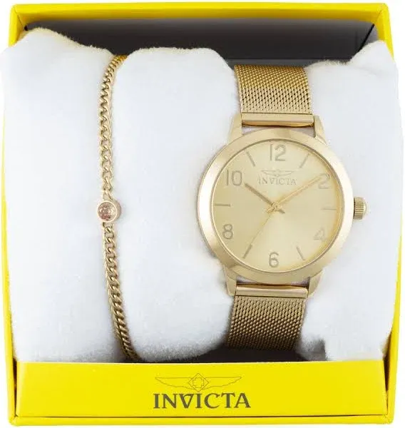 Invicta Women's 47275 Wildflower Yellow Gold Mesh Bracelet Watch