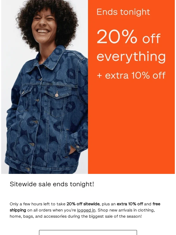 Marimekko - Final Hours: 20% off sitewide + extra 10% off