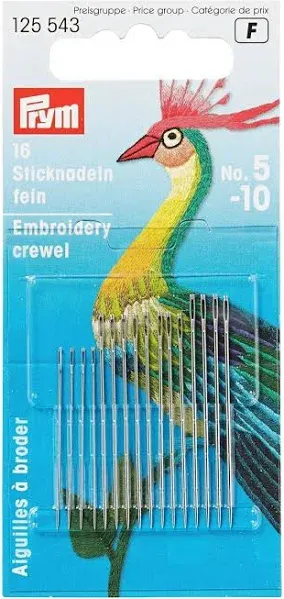 Prym Embroidery Crewel Needles 16pcs