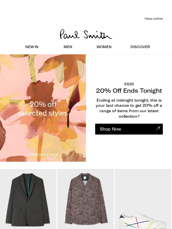 Paul Smith - Your last chance to get 20% off