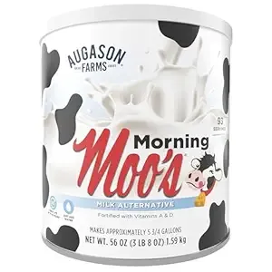 Augason Farms Morning Moo's Milk Alternative Can, Emergency Food Storage, Everyday Meals, 93 Servings
