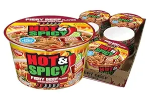 Nissin Hot & Spicy Beef Bowl Noodles