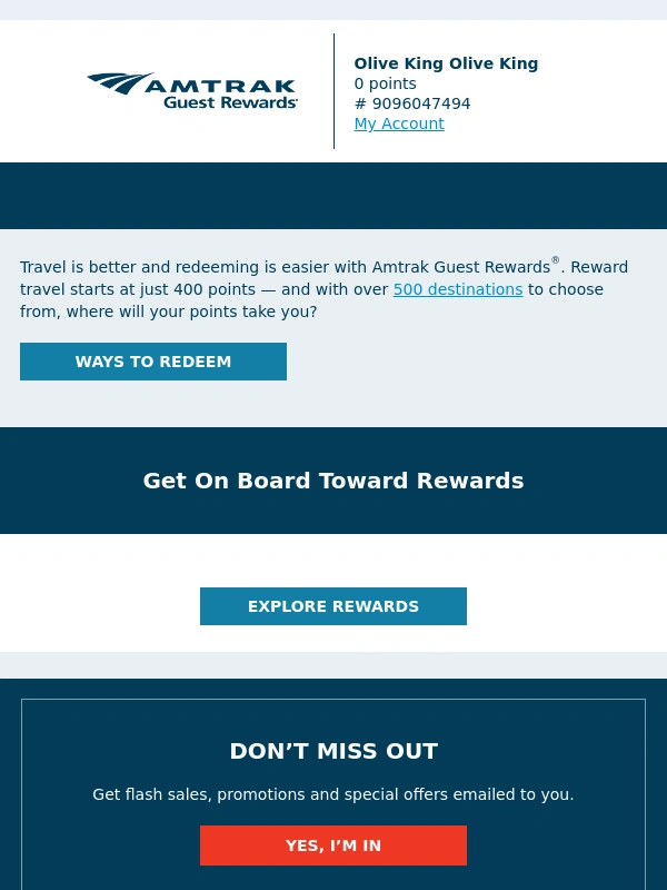 Amtrak - Now Arriving: Your Ride to Rewards