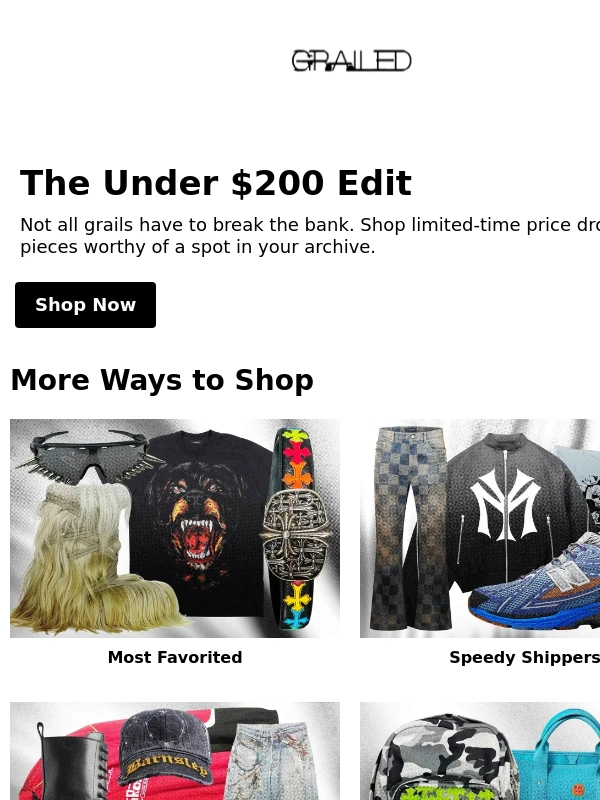 GRAILED - Sale Extended; Under $200 ?