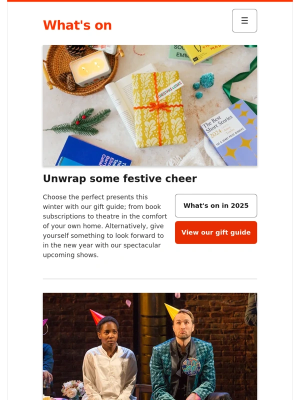 National Theatre - Top 3 things to spruce up your winter ?