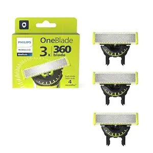 Philips - Norelco OneBlade 360 Blades, Genuine Replacement Blades, Durable Stainless Steel, 3 Pack