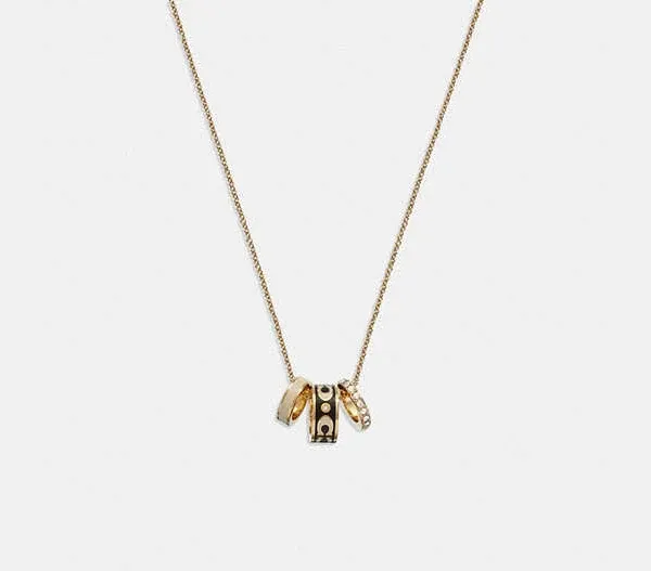 Coach Women's Signature Enamel Rondell Necklace