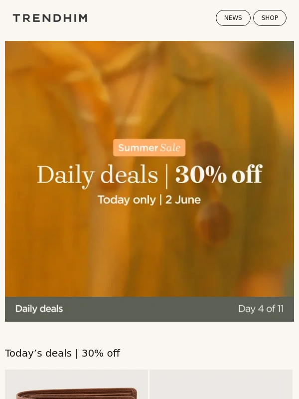 Trendhim - Six essentials. One day. 30% off