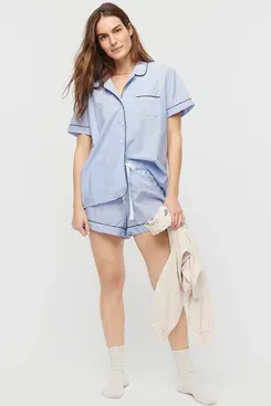 J.Crew End-on-End Cotton Pajama Short Set